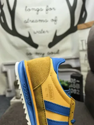 Adidas Yellow Blue Retro Runner Silhouette Suede And Synthetic Upper Lifestyle Sneakers 3