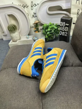 Adidas Yellow Blue Retro Runner Silhouette Suede And Synthetic Upper Lifestyle Sneakers 6
