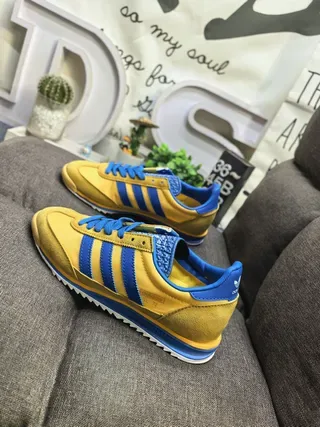 Adidas Yellow Blue Retro Runner Silhouette Suede And Synthetic Upper Lifestyle Sneakers 7