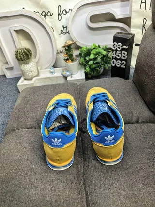 Adidas Yellow Blue Retro Runner Silhouette Suede And Synthetic Upper Lifestyle Sneakers 8