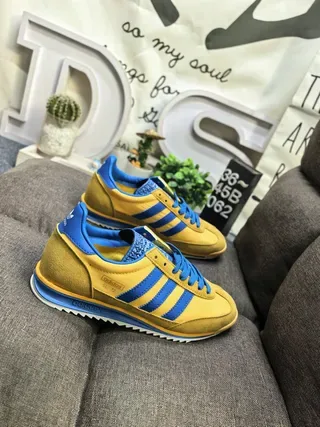 Adidas Yellow Blue Retro Runner Silhouette Suede And Synthetic Upper Lifestyle Sneakers 9