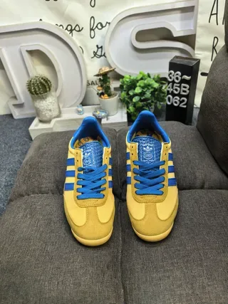 Adidas Yellow Blue Retro Runner Silhouette Suede And Synthetic Upper Lifestyle Sneakers 10