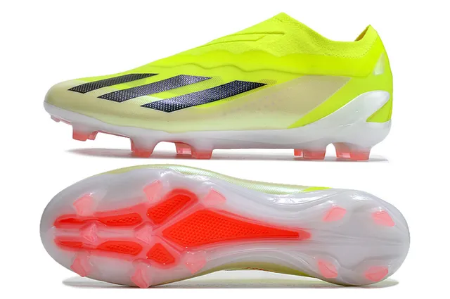 Adidas Yellow Orange Low-Cut Sock-Fit Upper Translucent Sole Firm-Ground Soccer Shoes 6