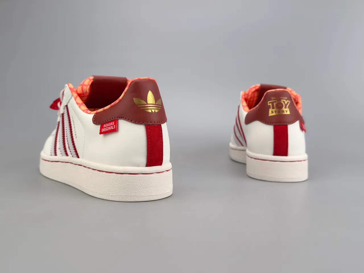 Adidas Originals Superstar White Red Brown Lifestyle Sneakers 5