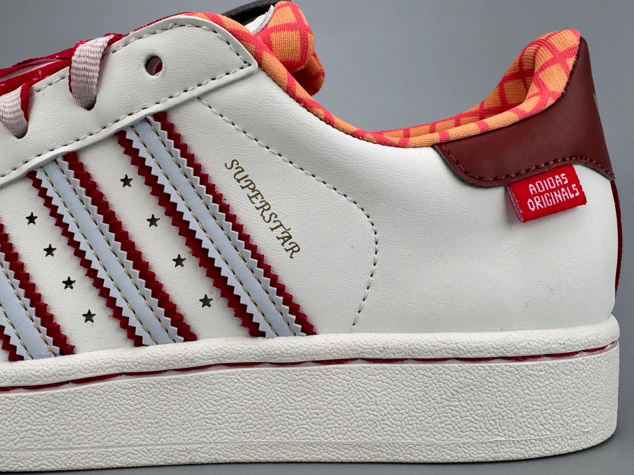 Adidas Originals Superstar White Red Brown Lifestyle Sneakers 6
