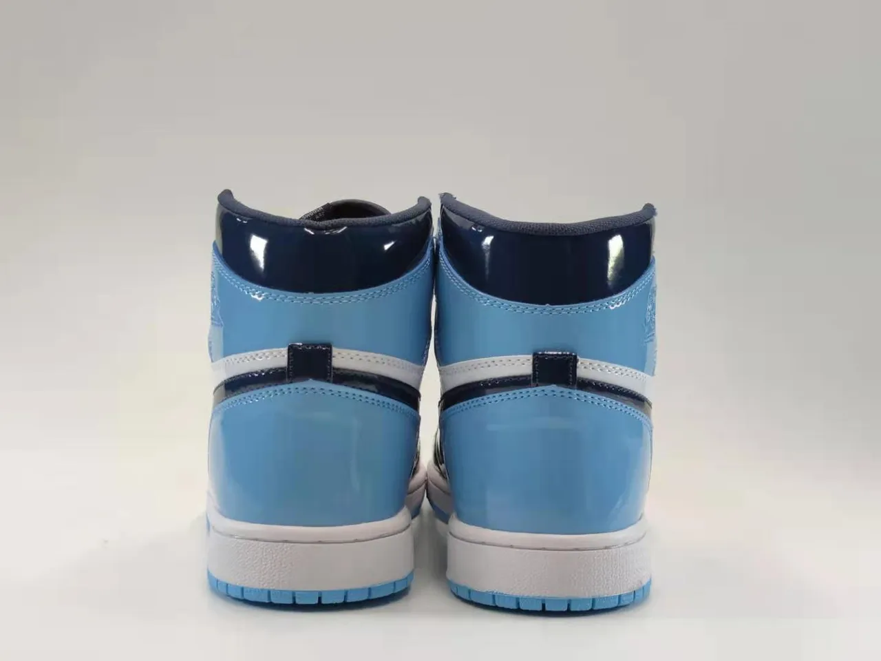 Air Jordan 1 Blue Navy High-Top Patent Leather Basketball Shoes 6