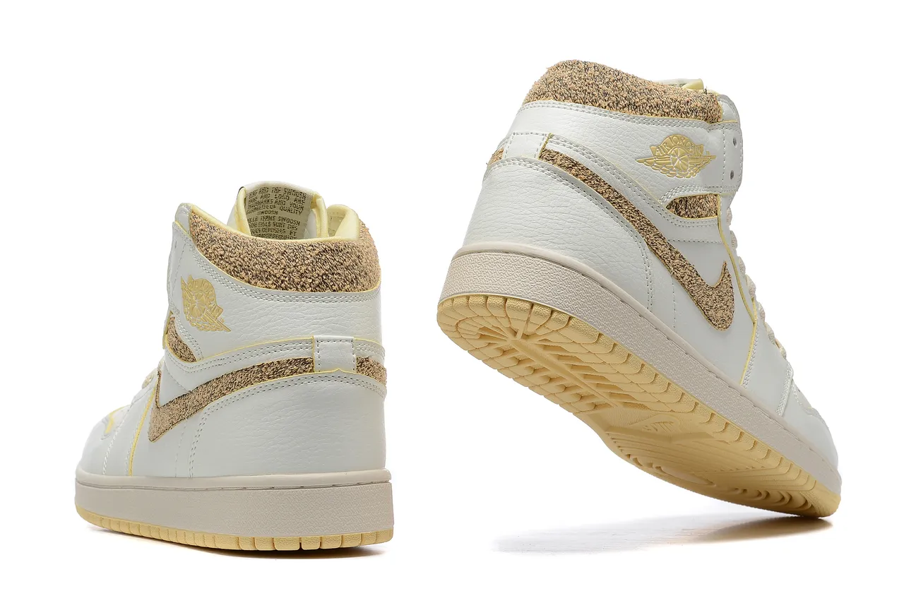 Tênis de basquete Air Jordan 1 High Off-White dourado metálico 3