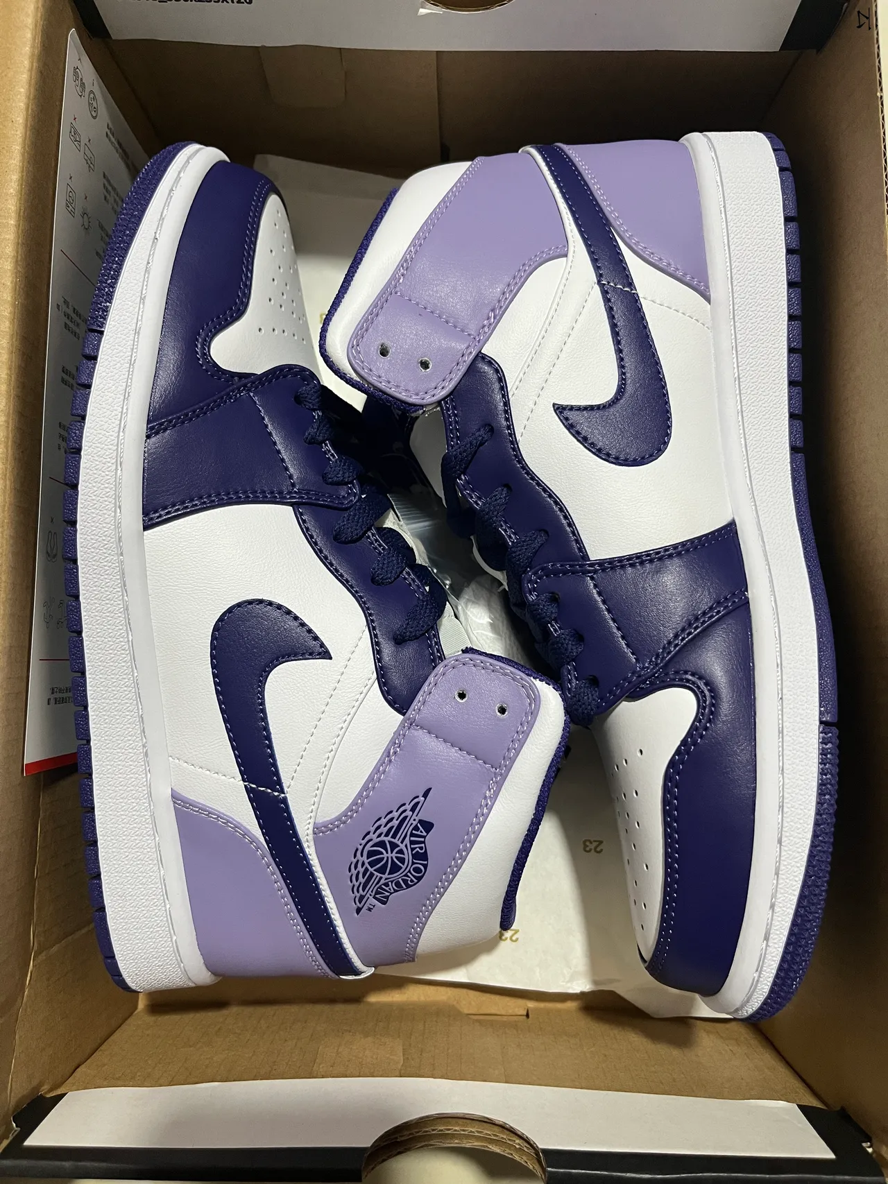 Air Jordan 1 High White Navy Purple Basketball Shoes 3