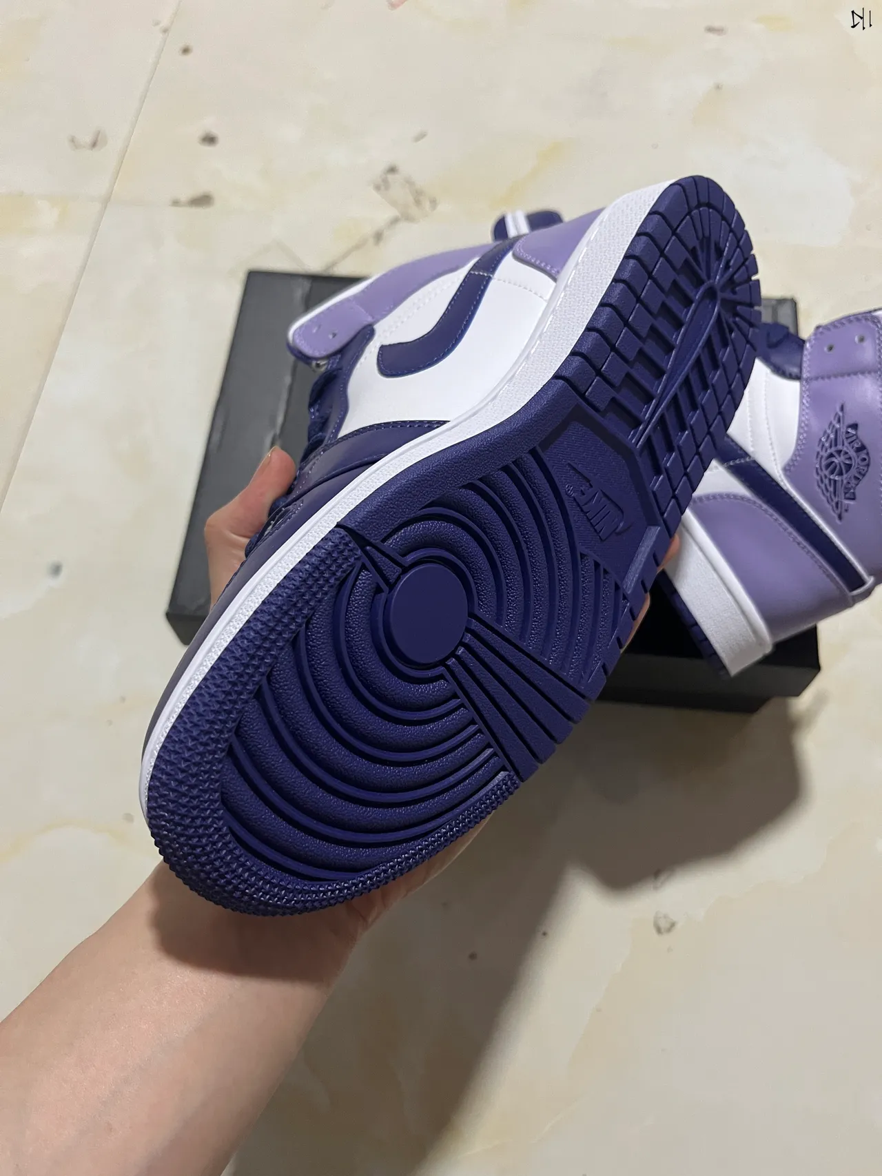 Air Jordan 1 High White Navy Purple Basketball Shoes 6