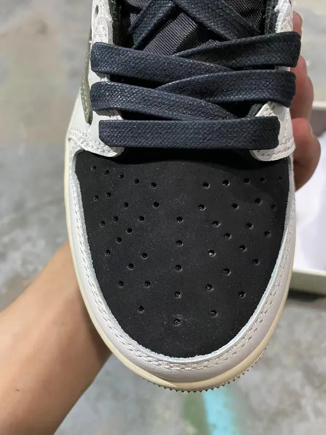 Air Jordan 1 Low White Black Olive Lifestyle Sneakers 3
