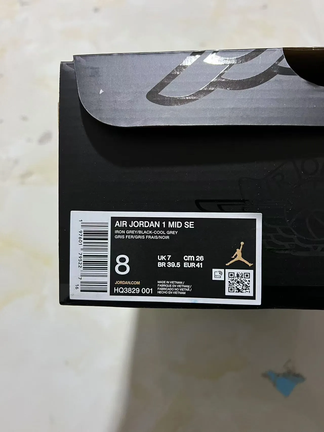 Air Jordan 1 White Gray High-Top Perforated Toe Basketball Shoes 10