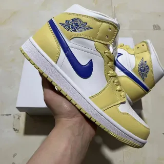 Air Jordan 1 Yellow White Blue Basketball Shoes
