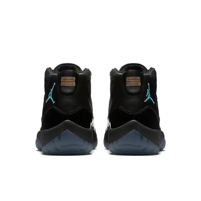 Air Jordan 11 Chaussures de Basket en Cuir Verni Noir 2