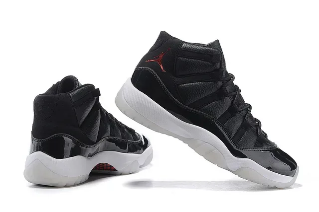Air Jordan 11 Preto Vermelho Jumpman Tênis de Basquete 5