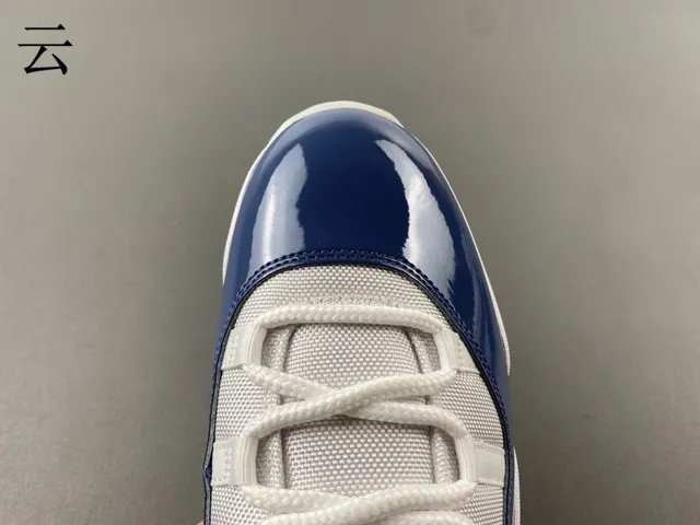 Air Jordan 11 Navy and White Patent Leather Basketball Shoes 5
