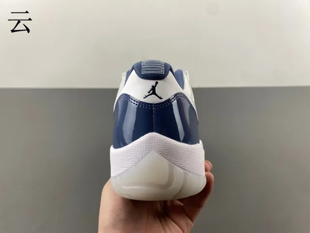 Air Jordan 11 Navy and White Patent Leather Basketball Shoes 6