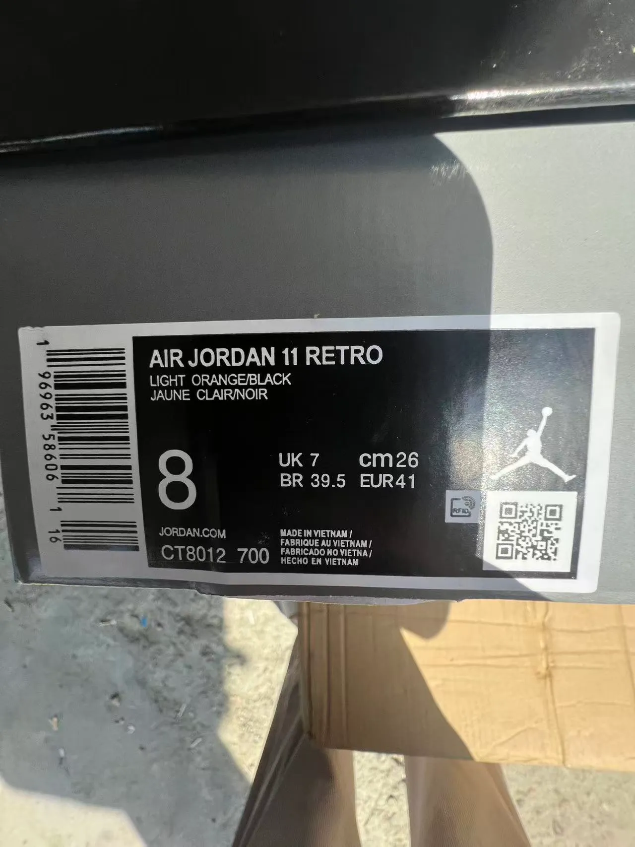 Air Jordan 11 Orange and Black Patent Leather Basketball Shoes 10