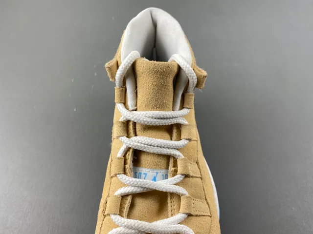 Air Jordan 11 Tan Suede White and Light Blue Basketball Shoes 6