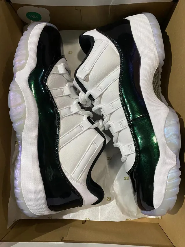 Air Jordan 11 White Black Iridescent Basketball Shoes 8