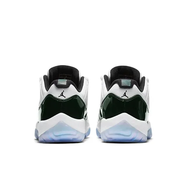 Air Jordan 11 Chaussures de Basketball Blanc Vert Foncé Cuir Patenté 2