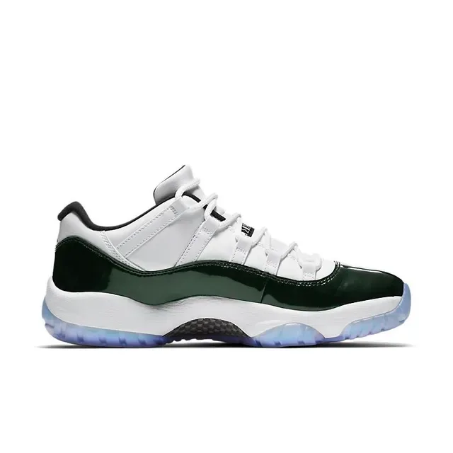 Air Jordan 11 Chaussures de Basketball Blanc Vert Foncé Cuir Patenté 5
