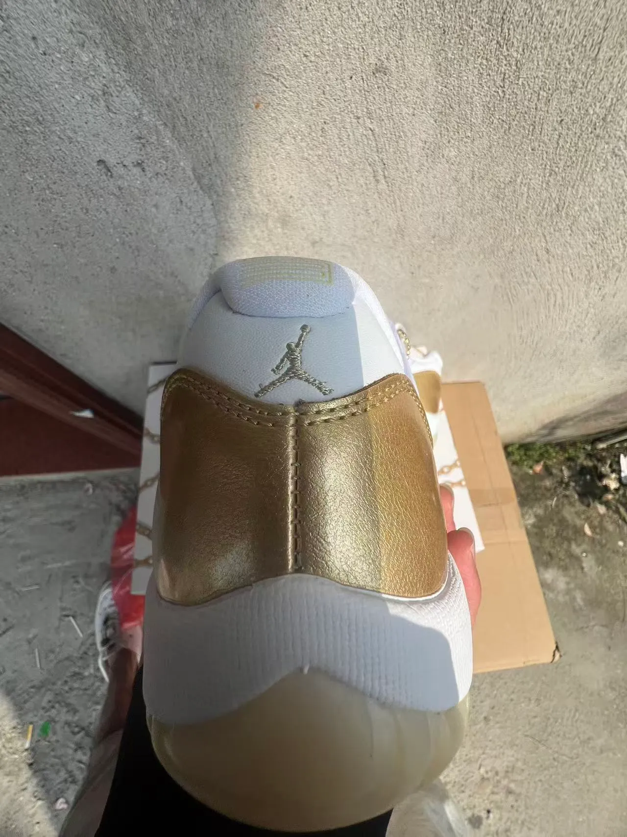 Air Jordan 11 White Gold Patent Leather Basketball Shoes 8