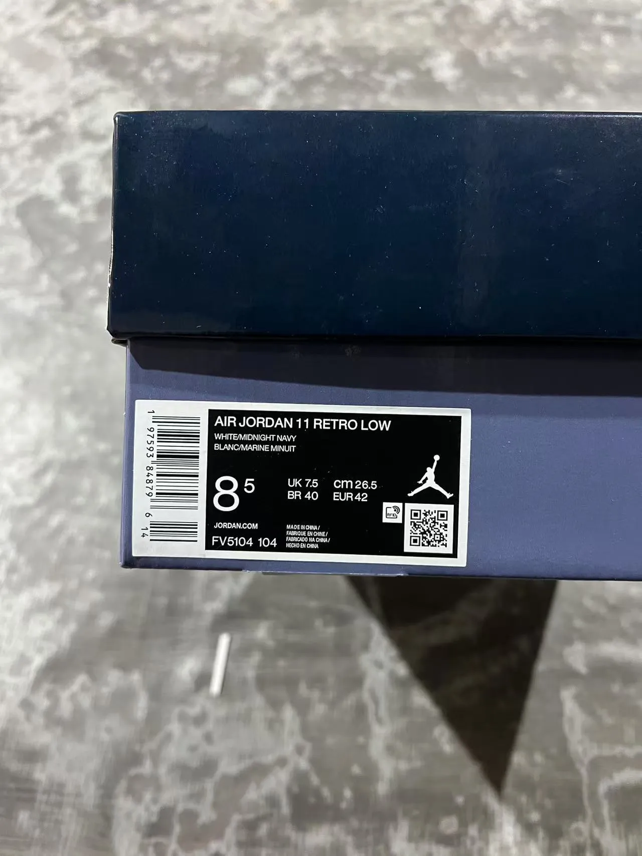 Air Jordan 11 White Navy Patent Leather Basketball Shoes 10