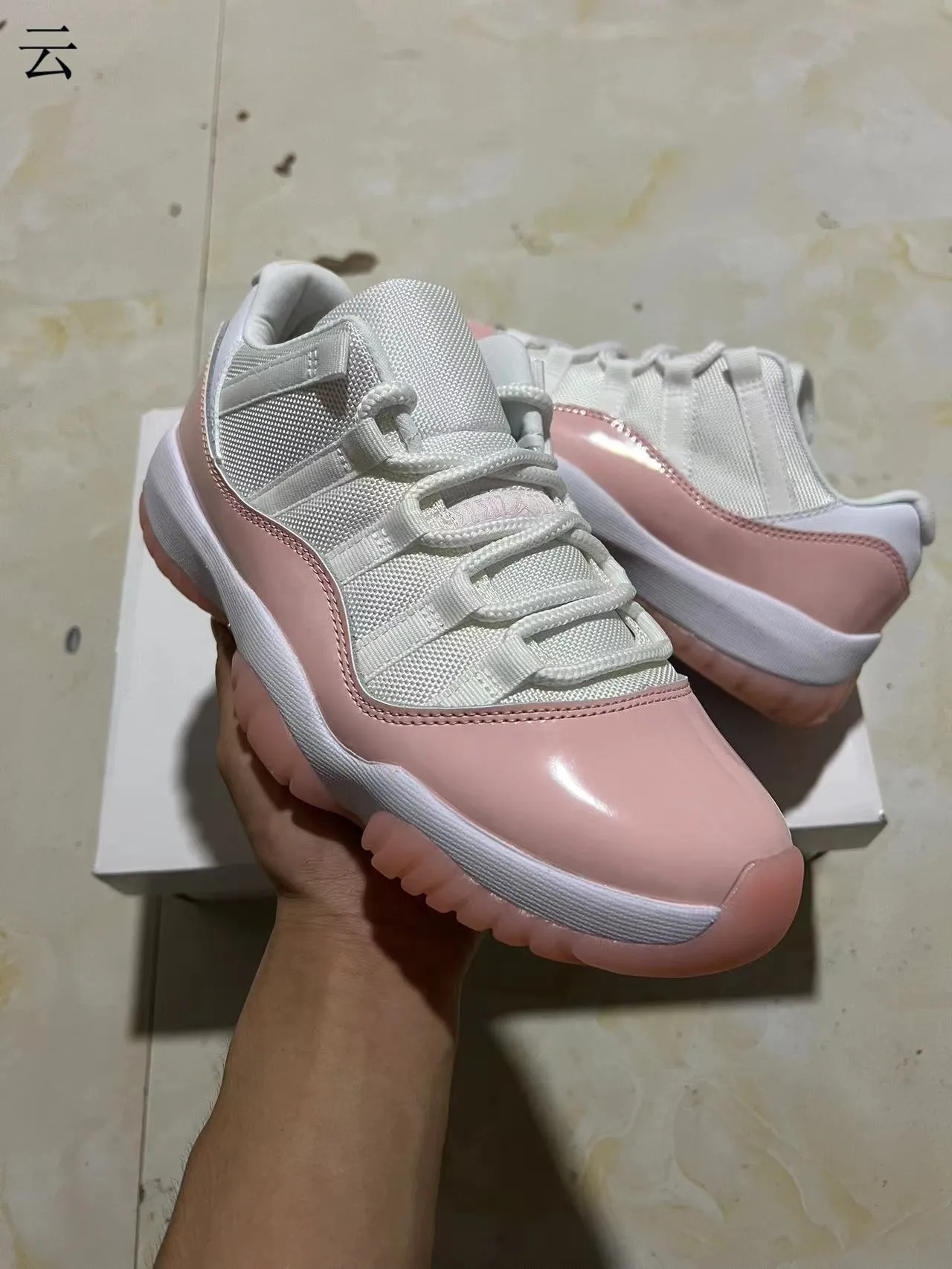 Air Jordan 11 White Pink Patent Leather Basketball Shoes 2