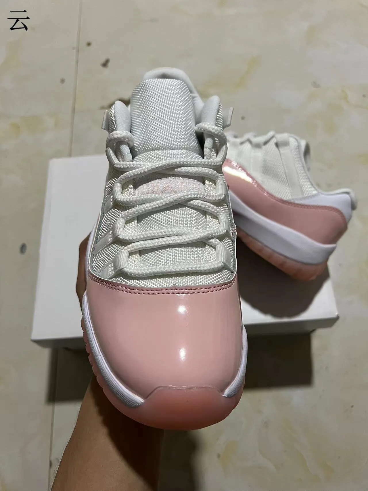 Air Jordan 11 White Pink Patent Leather Basketball Shoes 3