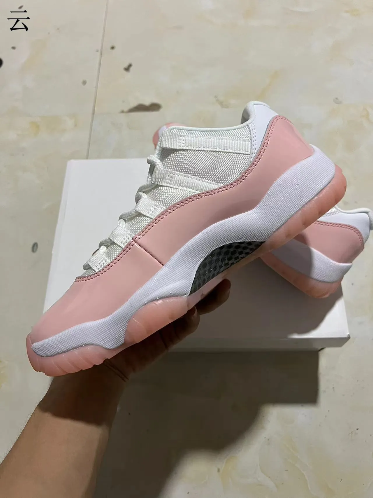 Air Jordan 11 White Pink Patent Leather Basketball Shoes 5