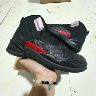 Air Jordan 12 Black Red JUMPMAN Basketball Shoes