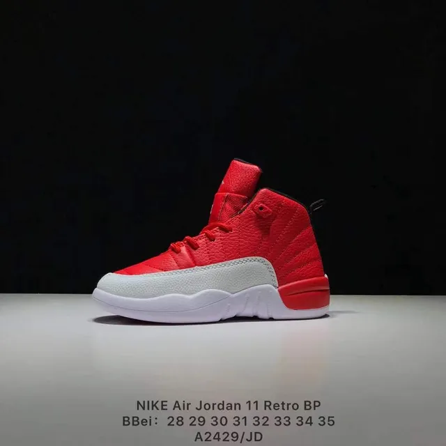 Air Jordan 12 Red and White Basketball Shoes 9