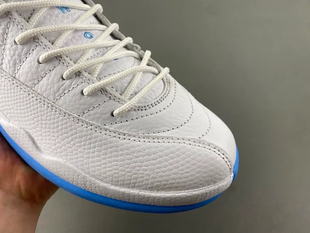 Air Jordan 12 White and Blue Basketball Shoes 2