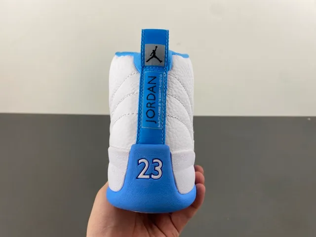 Air Jordan 12 White and Blue Basketball Shoes 4