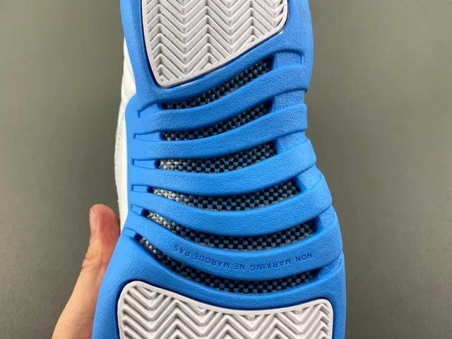 Air Jordan 12 White and Blue Basketball Shoes 8