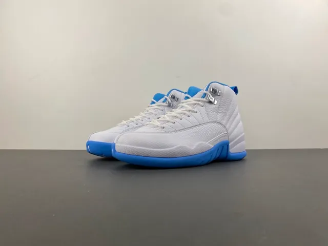 Air Jordan 12 White and Blue Basketball Shoes 11