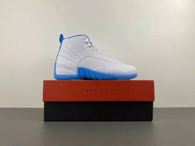 Air Jordan 12 White and Blue Basketball Shoes 16