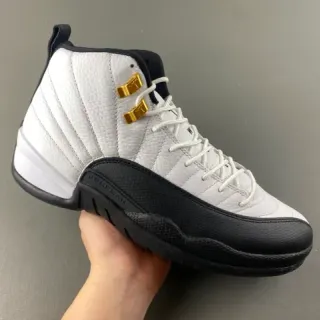 Air Jordan 12 White Black Gold Basketball Shoes