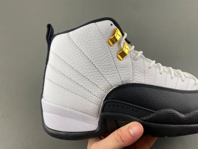 Air Jordan 12 White Black Gold Basketball Shoes 3