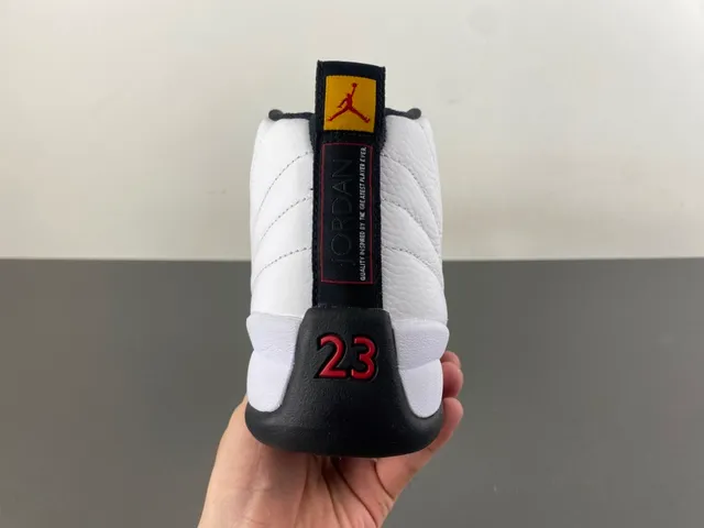 Air Jordan 12 White Black Gold Basketball Shoes 4