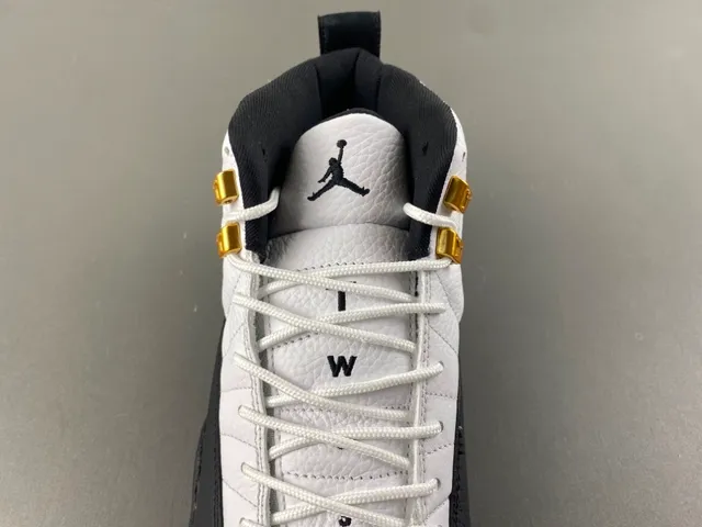 Air Jordan 12 White Black Gold Basketball Shoes 6