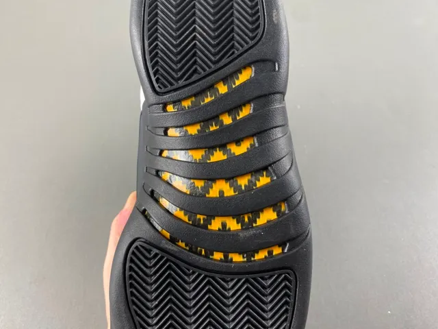 Air Jordan 12 White Black Gold Basketball Shoes 9