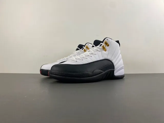 Air Jordan 12 White Black Gold Basketball Shoes 11
