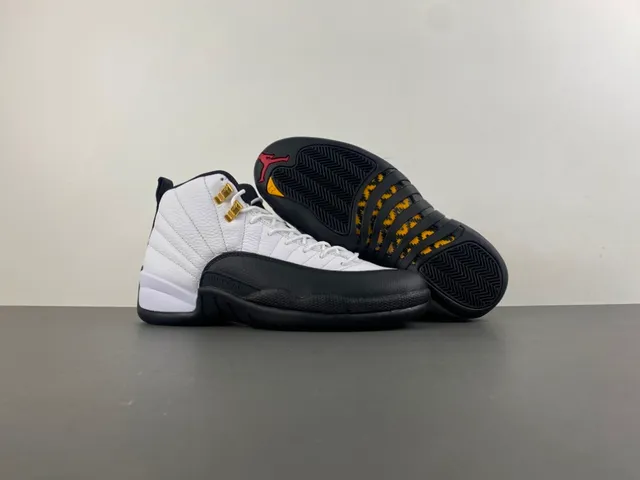 Air Jordan 12 White Black Gold Basketball Shoes 13