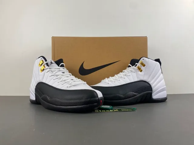 Air Jordan 12 White Black Gold Basketball Shoes 14