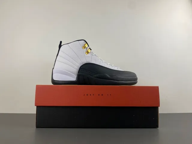 Air Jordan 12 White Black Gold Basketball Shoes 16