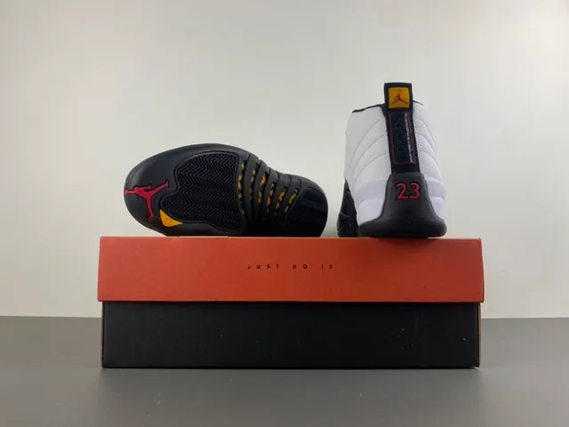 Air Jordan 12 White Black Gold Basketball Shoes 17