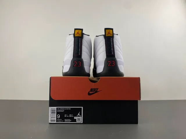 Air Jordan 12 White Black Gold Basketball Shoes 18