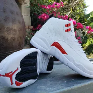 Air Jordan 12 White Red Zapatos de Baloncesto