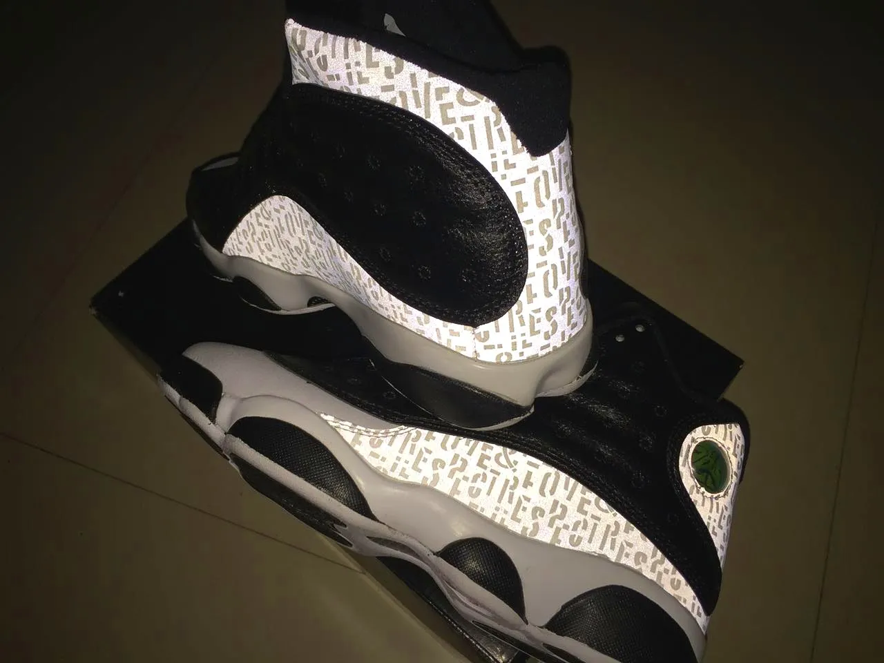 Air Jordan 13 Black Cream Elephant Print Basketball Shoes 5